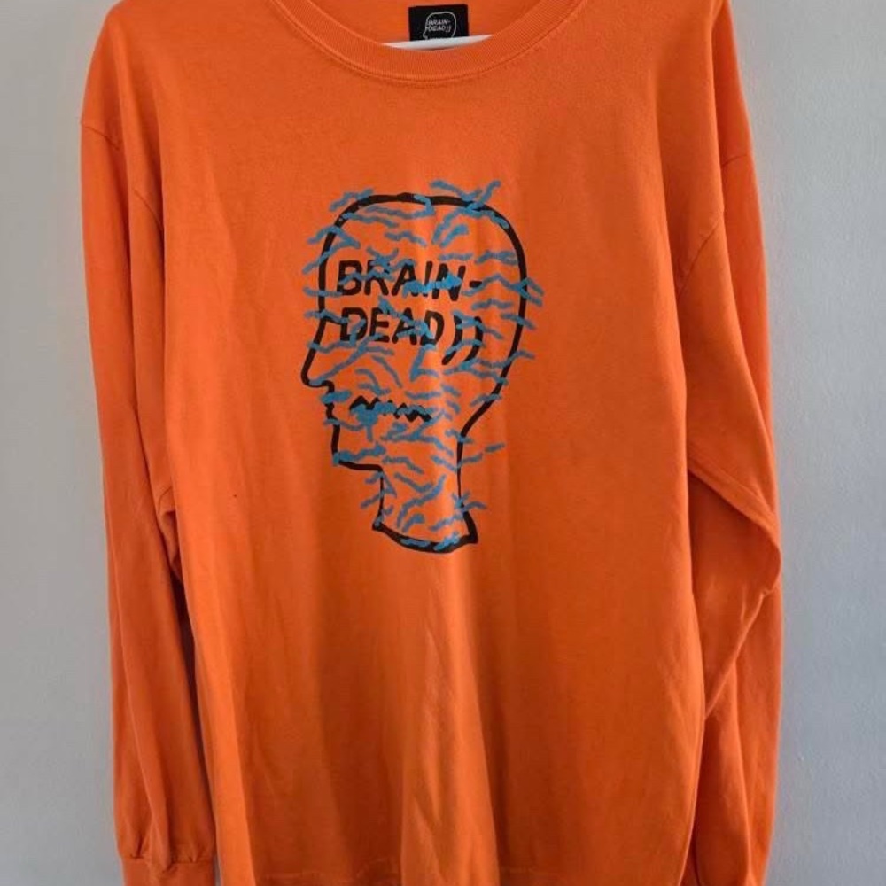 Brain Dead Orange Long Sleeve Tee